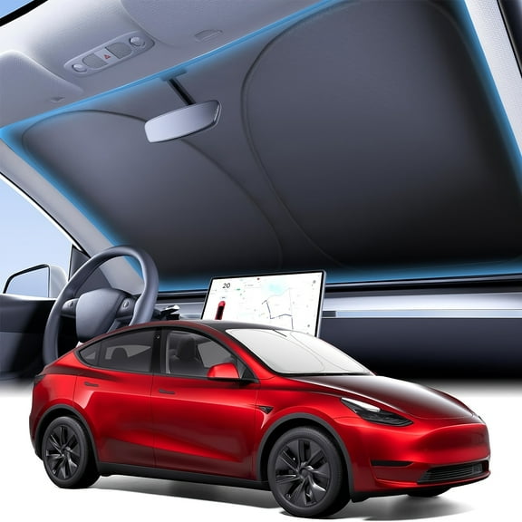 Windshield Sun Shade for Ford Explorer 2020-2023 2024 2025 Windshield Sun Shade Cover 4 Layer Foldable Front Window Shade Fit for Ford Explore SUV, ST XLT, Sun Visor Shade Blocks UV Rays