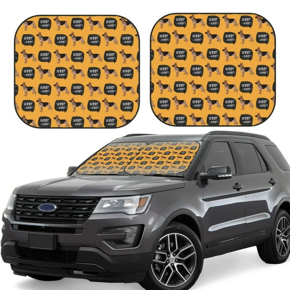 Windshield Sun Shade, German Shepherd Dog No.1002 Foldable Car Sun Shade Windshield For Front, 2 Pieces
