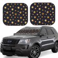 thumbnail image 1 of Windshield Sun Shade, Gold Glitter Star Foldable Car Sun Shade Windshield For Front, 2 Pieces, 1 of 4