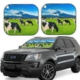 thumbnail image 1 of Windshield Sun Shade, Grazing Cows Mountain View Foldable Car Sun Shade Windshield for Front, 2 Pieces, 1 of 7