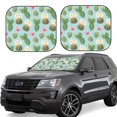 thumbnail image 1 of Windshield Sun Shade, Green Cactus Succulents Foldable Car Sun Shade Windshield For Front, 2 Pieces, 1 of 4