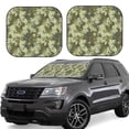 thumbnail image 1 of Windshield Sun Shade, Green Camouflage Pattern Foldable Car Sun Shade Windshield For Front, 2 Pieces, 1 of 4