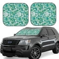 thumbnail image 1 of Windshield Sun Shade, Green Doodle Pattern Foldable Car Sun Shade Windshield For Front, 2 Pieces, 1 of 4