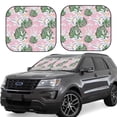 thumbnail image 1 of Windshield Sun Shade, Green Leaves Lilies Flowers Foldable Car Sun Shade Windshield For Front, 2 Pieces, 1 of 4
