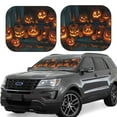 thumbnail image 1 of Windshield Sun Shade, Halloween Carved Pumpkin (2) Foldable Car Sun Shade Windshield for Front, 2 Pieces, 1 of 7