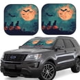 thumbnail image 1 of Windshield Sun Shade, Halloween Night Sky Black Cat Bat Foldable Car Sun Shade Windshield for Front, 2 Pieces, 1 of 7