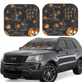 thumbnail image 1 of Windshield Sun Shade, Halloween Village Nightscape A Foldable Car Sun Shade Windshield for Front, 2 Pieces, 1 of 7