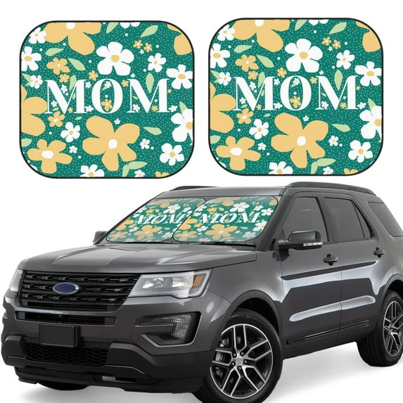 Windshield Sun Shade, Happy Mother'S Day1 Foldable Car Sun Shade Windshield For Front, 2 Pieces