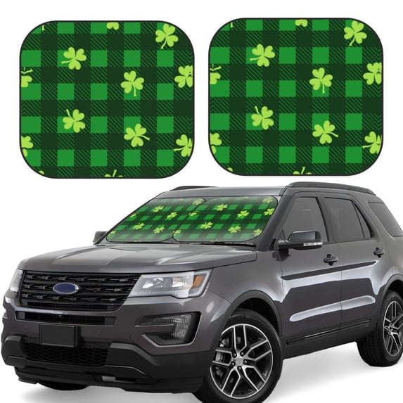 Windshield Sun Shade, Happy St. Patrick's Day5 Foldable Car Sun Shade Windshield for Front, 2 Pieces