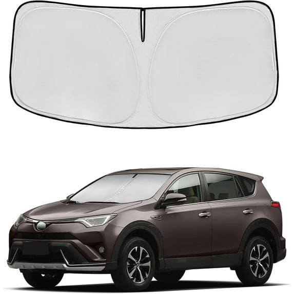 Windshield Sun Shade for Honda CRV 2012-2016 Double Layer 240T Front Window Shade Custom Fit CRV Sun Visor Foldable Shade Blocks UV Rays Summer Must Have Car Accessories