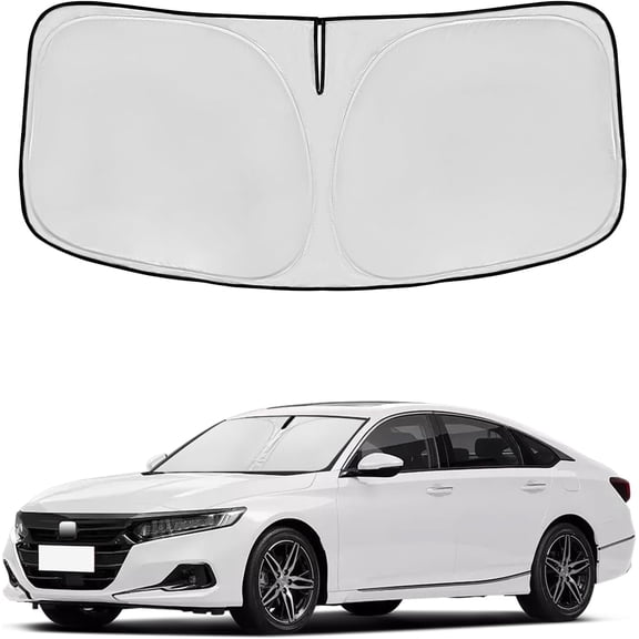 Windshield Sun Shade for Honda CRV 2012-2016 Double Layer 240T Front Window Shade Custom Fit CRV Sun Visor Foldable Shade Blocks UV Rays Summer Must Have Car Accessories