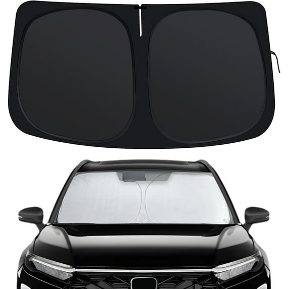 Windshield Sun Shade for Honda CRV 2017-2022, Front Window Shades Custom Fit for CR-V, Foldable Car Sun Shield with Steering Wheel Sunshade to Block UV Keep Car Cool