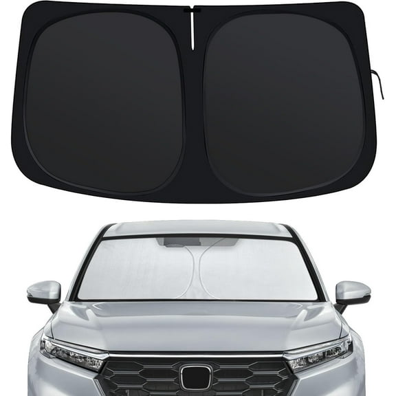 Windshield Sun Shade for Honda CRV 2023-2025, Front Window Shades Custom Fit for CR-V, Foldable Car Sun Shield with Steering Wheel Sunshade to Block UV Keep Car Cool
