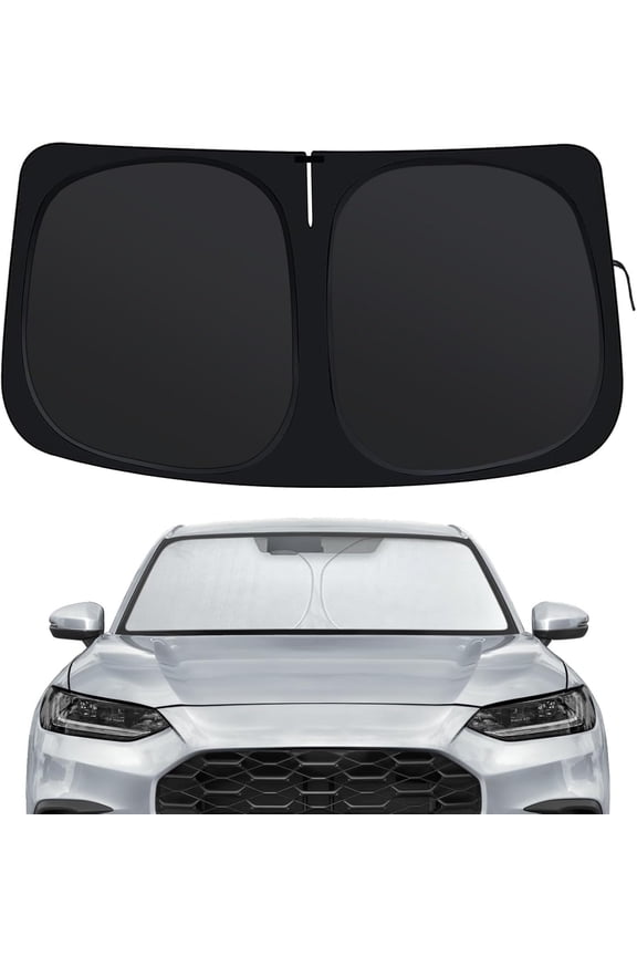 Windshield Sun Shade for Honda HR-V 2023-2025, Front Window Shades Custom Fit for HRV, Foldable Car Sun Shield with Steering Wheel Sunshade to Block UV Keep Car Cool