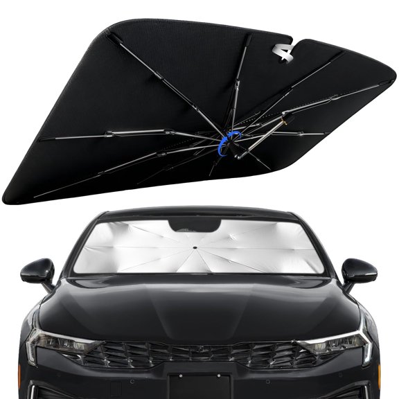 Windshield Sun Shade for KIA K5 2021-2026 with 360° Rotating Shaft, Custom Fit Umbrella Sunshade for UV Blocking, Interior Heat Protection, Easy Storage