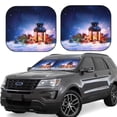 thumbnail image 1 of Windshield Sun Shade, Lantern On Snow With Christmas Foldable Car Sun Shade Windshield for Front, 2 Pieces, 1 of 7