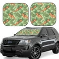 thumbnail image 1 of Windshield Sun Shade, Leaf Carrot Print Foldable Car Sun Shade Windshield For Front, 2 Pieces, 1 of 4