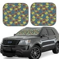Windshield Sun Shade, Lemon Sliced Shrimp 2Piece Foldablecar Sunshade