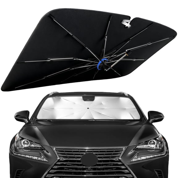 Windshield Sun Shade for Lexus NX 2015-2021 with 360° Rotating Shaft, Custom Fit Umbrella Sunshade for UV Blocking, Interior Heat Protection, Easy Storage