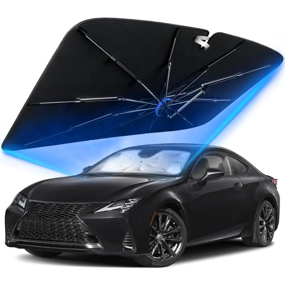 Windshield Sun Shade for Lexus RC 2015-2026 with 360° Rotating Shaft, Custom Fit Umbrella Sunshade for UV Blocking, Interior Heat Protection, Easy Storage