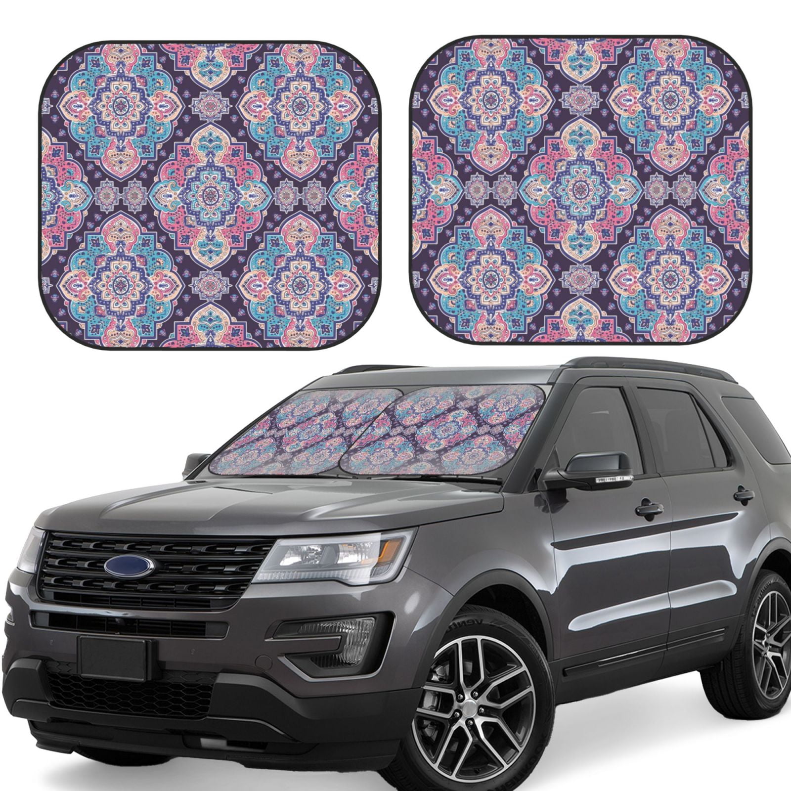 Dreidel Pattern Print Car Sun Shade