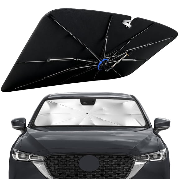 Windshield Sun Shade for Mazda CX-5 2017-2026 with 360° Rotating Shaft, Custom Fit Umbrella Sunshade for UV Blocking, Interior Heat Protection, Easy Storage