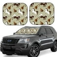 thumbnail image 1 of Windshield Sun Shade, Minimalist Cool Horse Saddle_A Foldable Car Sun Shade Windshield For Front, 2 Pieces, 1 of 4