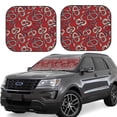 thumbnail image 1 of Windshield Sun Shade, Minimalist Sketch Funny Snake Red Foldable Car Sun Shade Windshield For Front, 2 Pieces, 1 of 4