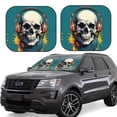 thumbnail image 1 of Windshield Sun Shade, Modern Hip-Hop Skull Foldable Car Sun Shade Windshield for Front, 2 Pieces, 1 of 7