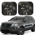 thumbnail image 1 of Windshield Sun Shade, Monochrome Mushroom Artwork Foldable Car Sun Shade Windshield for Front, 2 Pieces, 1 of 7