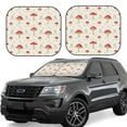 thumbnail image 1 of Windshield Sun Shade, Mushroom Print Foldable Car Sun Shade Windshield For Front, 2 Pieces, 1 of 4