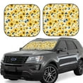thumbnail image 1 of Windshield Sun Shade, Navy Blue Leaf Sunflower Foldable Car Sun Shade Windshield For Front, 2 Pieces, 1 of 4