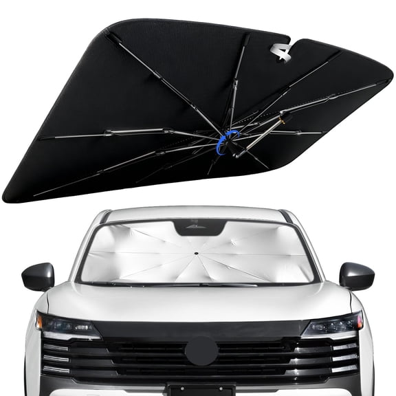 Windshield Sun Shade for Nissan Kicks 2018-2026 with 360° Rotating Shaft, Custom Fit Umbrella Sunshade for UV Blocking, Interior Heat Protection, Easy Storage