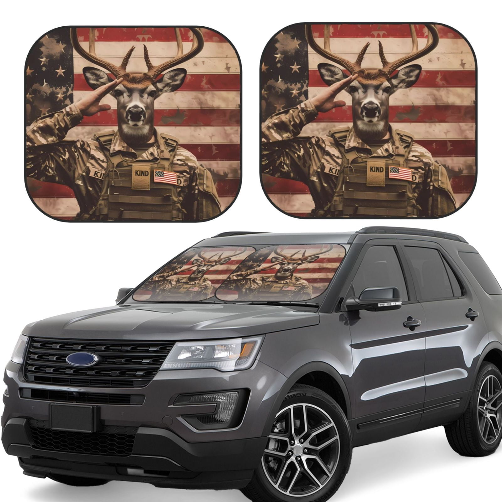 Patriot Pattern Print Car Sun Shade