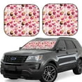 thumbnail image 1 of Windshield Sun Shade, Pink Fruit Ice Cream Print Foldable Car Sun Shade Windshield For Front, 2 Pieces, 1 of 4