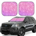 thumbnail image 1 of Windshield Sun Shade, Pink Purple Glitter Texture Foldable Car Sun Shade Windshield for Front, 2 Pieces, 1 of 7