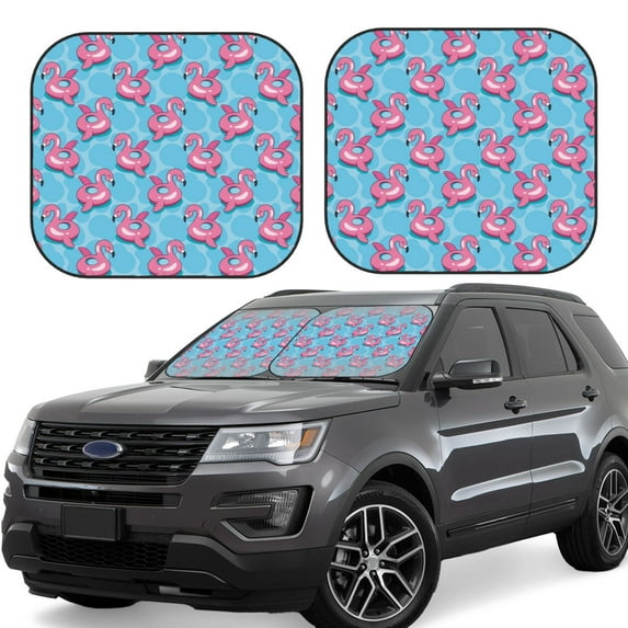 Windshield Sun Shade, Pinkinflatable Bird Circle Foldable Car Sun Shade Windshield For Front, 2 Pieces