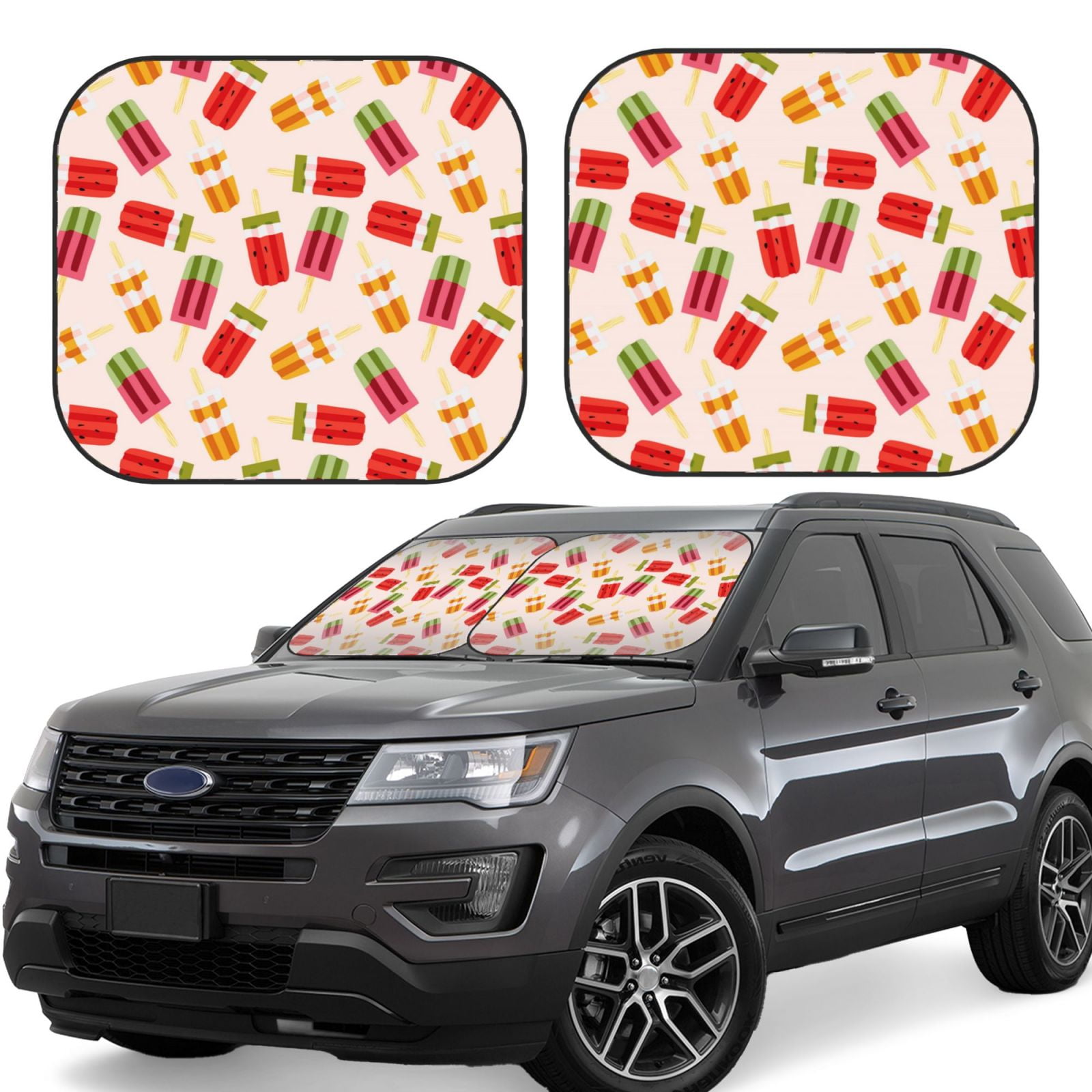Popcorn Print Pattern Car Sun Shade