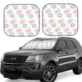 thumbnail image 1 of Windshield Sun Shade, Postmark Pattern Whimsical Foldable Car Sun Shade Windshield For Front, 2 Pieces, 1 of 4