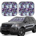 thumbnail image 1 of Windshield Sun Shade, Purple Marble Texture Foldable Car Sun Shade Windshield For Front, 2 Pieces, 1 of 4