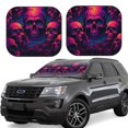 thumbnail image 1 of Windshield Sun Shade, Purple-Red Skull Foldable Car Sun Shade Windshield for Front, 2 Pieces, 1 of 7