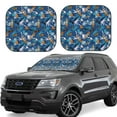 thumbnail image 1 of Windshield Sun Shade, Shark Skateboard Coconut Tree Foldable Car Sun Shade Windshield For Front, 2 Pieces, 1 of 4
