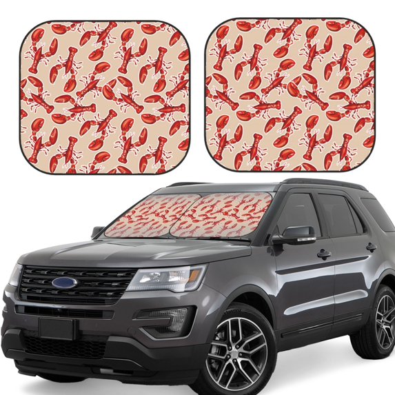 Windshield Sun Shade, Shrimp No.9041 Foldable Car Sun Shade Windshield For Front, 2 Pieces