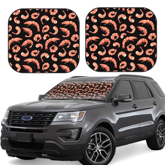 Windshield Sun Shade, Shrimp No.9042 Foldable Car Sun Shade Windshield For Front, 2 Pieces