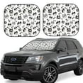 thumbnail image 1 of Windshield Sun Shade, Sketch Line Cute Cat Fish Bone Foldable Car Sun Shade Windshield For Front, 2 Pieces, 1 of 4