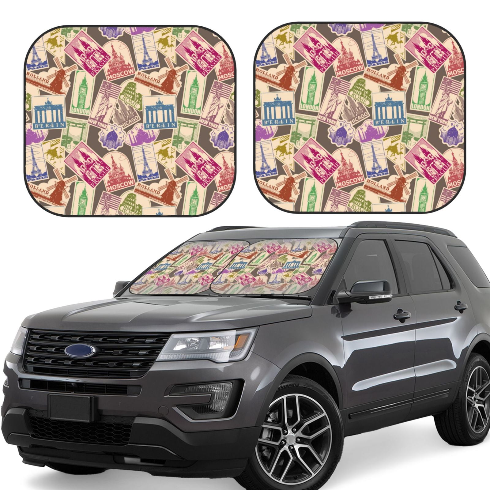 Pharmacy Pattern Print Car Sun Shade main image 1