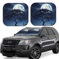 thumbnail image 1 of Windshield Sun Shade, Starry Sky Moon Tree A Foldable Car Sun Shade Windshield for Front, 2 Pieces, 1 of 7