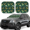 thumbnail image 1 of Windshield Sun Shade, Striped Cute Lizard Gecko Plant Foldable Car Sun Shade Windshield For Front, 2 Pieces, 1 of 4
