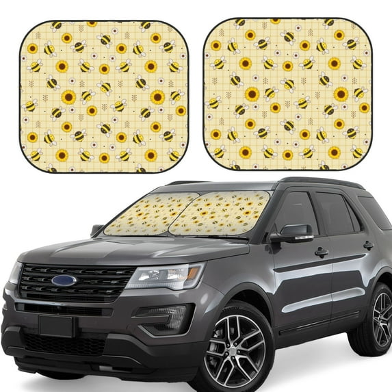 Windshield Sun Shade, Sunflowers Beautiful Foldable Car Sun Shade Windshield For Front, 2 Pieces