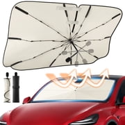 Windshield Sun Shade Umbrella,57"x33",UPF 50+ Foldable Sun Shade for Car Windshield Umbrella,Protect Car from Sun Rays Heat Damage Keep Cool and Protect Interior